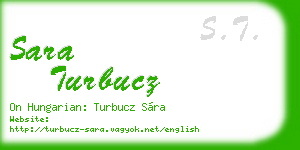 sara turbucz business card